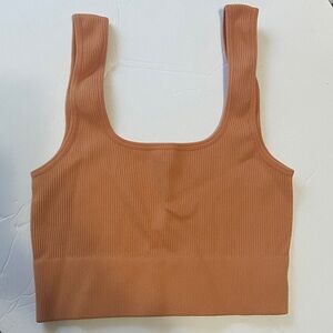Zenana Outfitters Peach Ribbed Tank Top